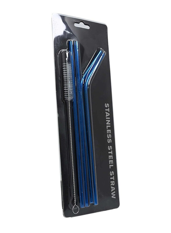

Docare Stainless Steel Straw with Brush, Blue