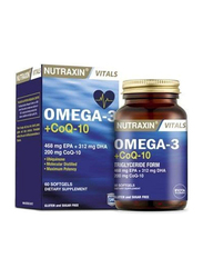 Nutraxin Vitals Omega-3 + CoQ-10 Dietary Supplement, 60 Softgels