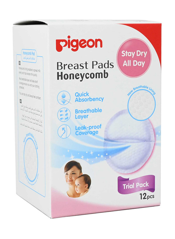 Pigeon Honey Comb Breast Pad, Assorted Size, White