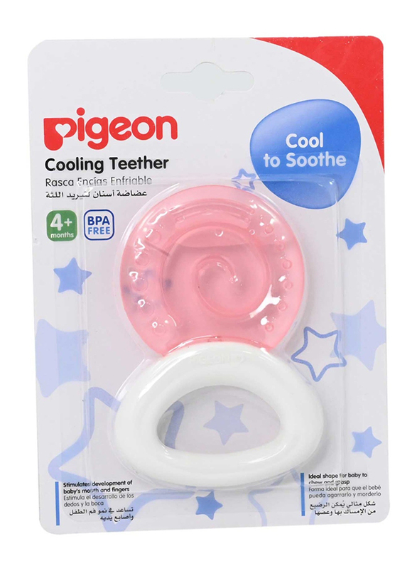 Pigeon Cooling Circle Teether, Light Pink/White