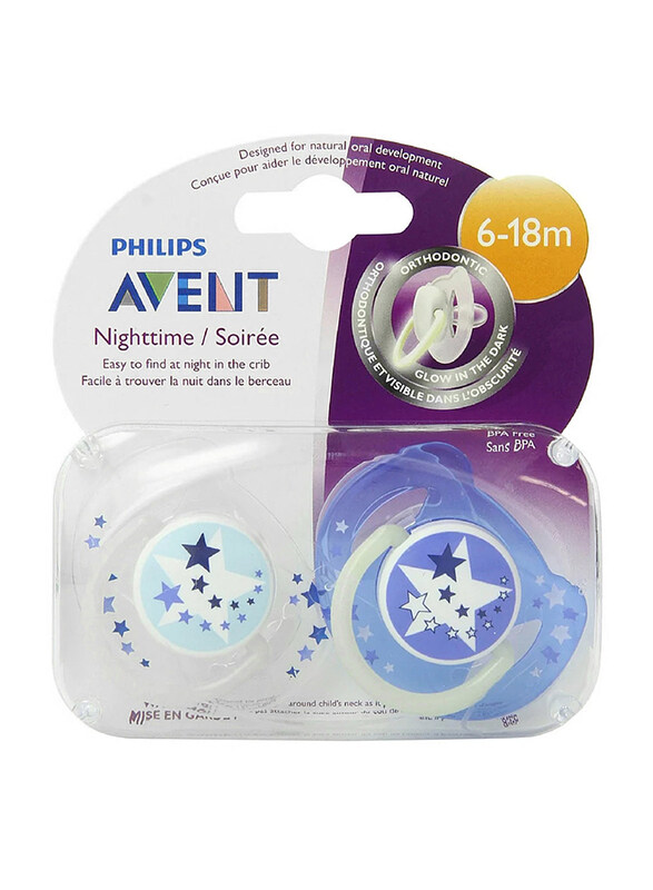 

Avent Philips Pacifier Silicone Pacifier, 6-18 Months, 2 Pieces, Blue