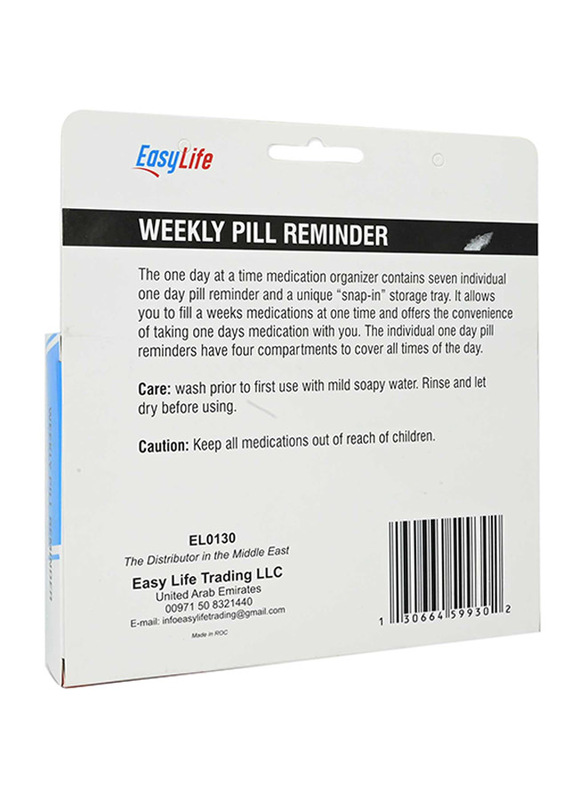 Easy Life Weekly Pill Reminder, Multicolour