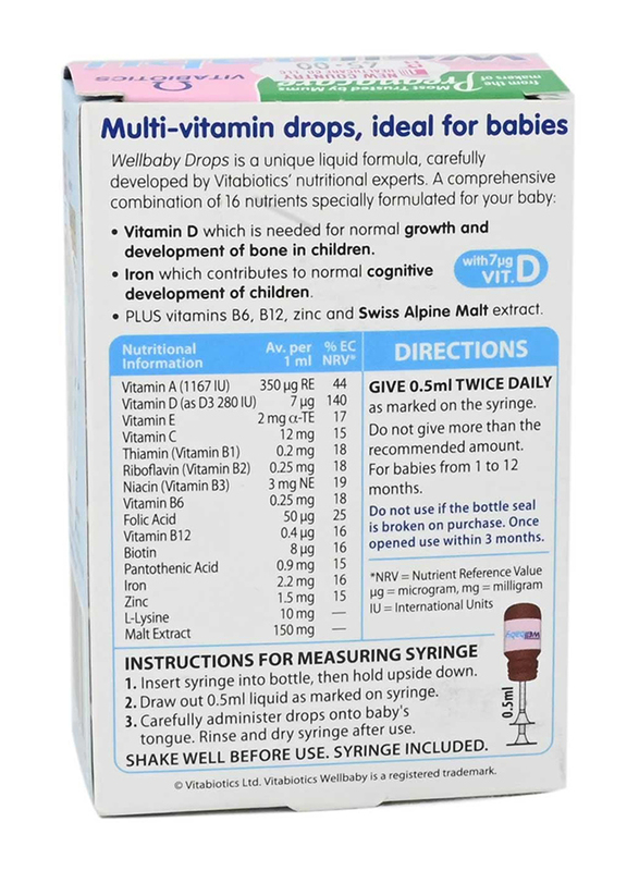 Vitabiotics Wellbaby Multivitamin Drops, 30ml