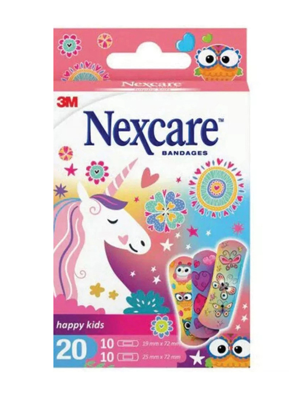 Nexcare Happy Kids Plasters Magic Bandages, 20 Pieces, Multicolour