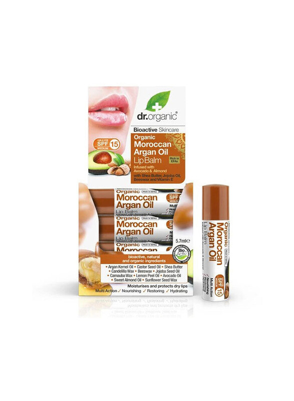 

Dr. Organic Argan Oil Avocad & Almond Lip Balm, 5.7ml