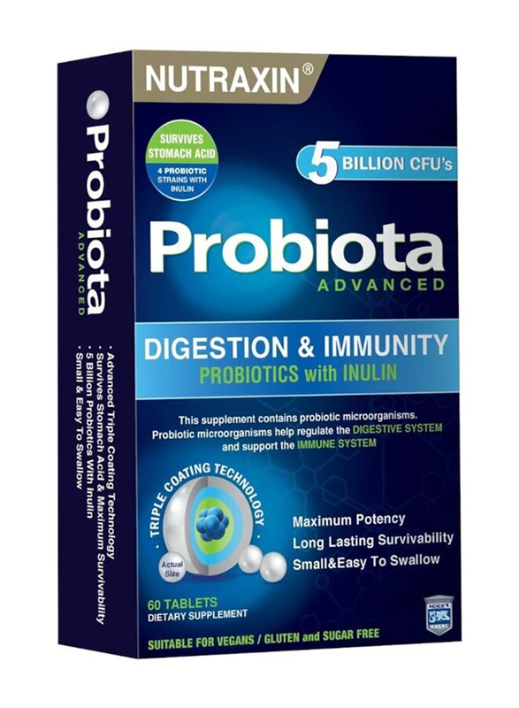 Nutraxin Probiota Advanced Digestion & Immunity Dietary Supplement, 60 Tablets