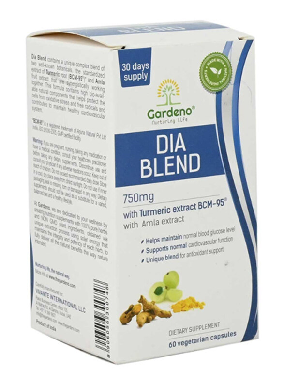 

Gardeno Dia Blend Dietary Supplement, 750mg, 60 Vegetarian Capsules