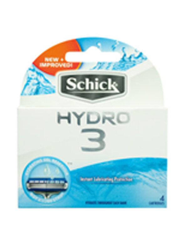 Schick Hydro 3 Razor Refill, 4 Cartridges