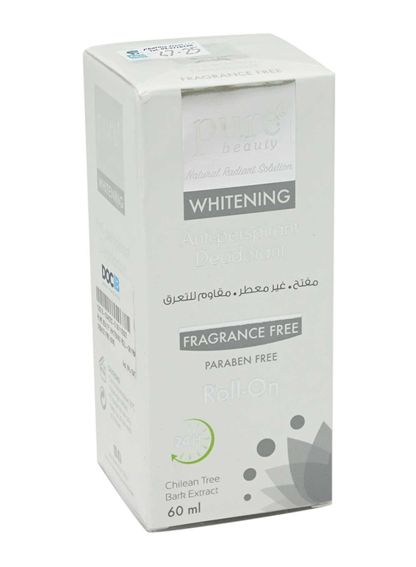 Pure Beauty Whitening Anti-perspirant Fragnance Free Roll-On Deodorant -  60ml