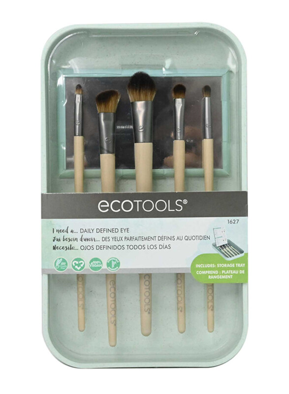 

Ecotools Everyday Smokey Eye Makeup Brush Set, 5 Piece, Beige/Black/Silver