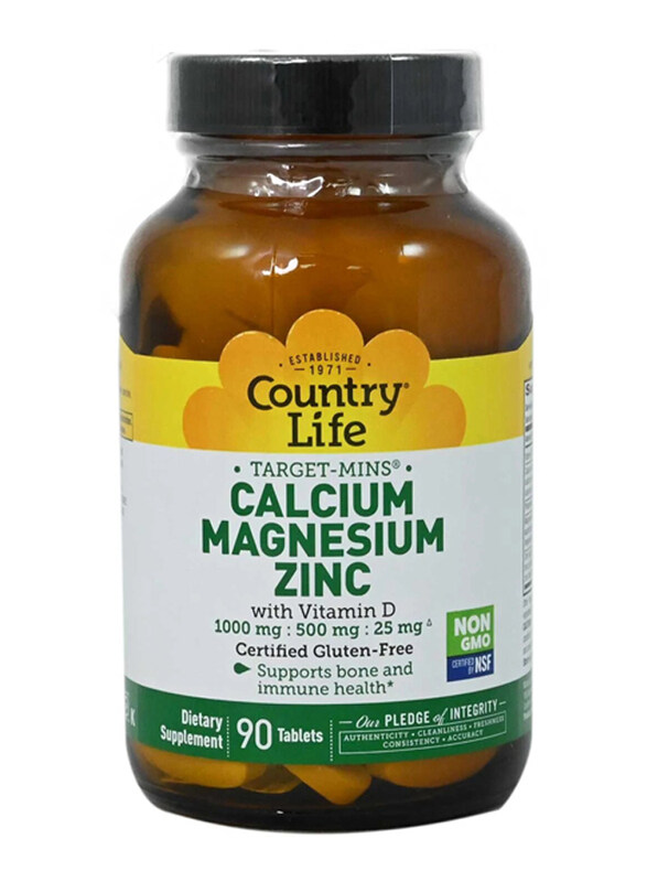 

Country Life Calcium Magnesium Zinc with Vitamin D, 90 Tablets