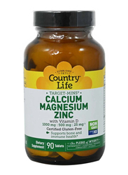 Country Life Calcium Magnesium Zinc with Vitamin D, 90 Tablets