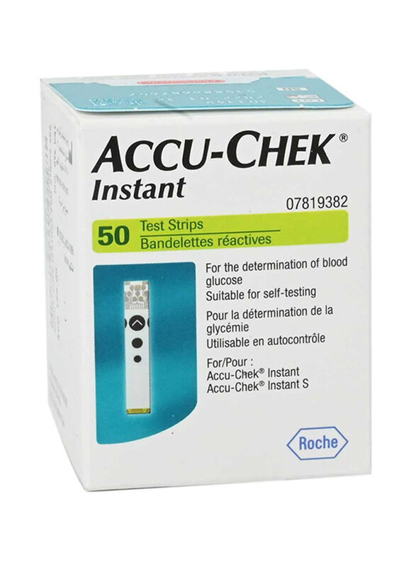 

Accu-Chek Instant Blood Glucose Meter Strips, 50-Pieces, White