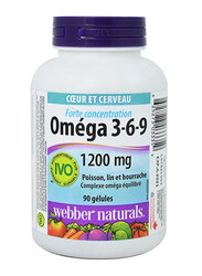 Webber Naturals Omega 3-6-9, 1200mg, 90 Softgels