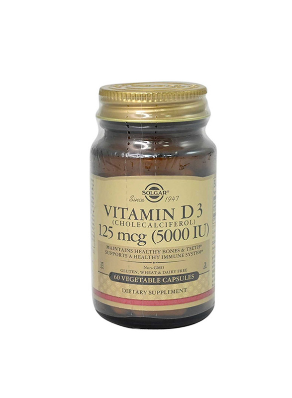 Solgar Vitamin D3 125 Mcg (5000IU) Dietary Supplement, 60 Capsules