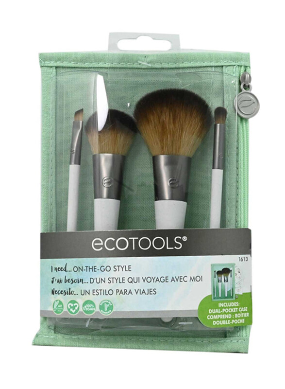 

Ecotools on the Go Firca Seti Makeup Brush Set, 4 Piece, Beuge/Black/Silver