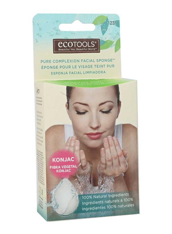 Ecotools Konjak Facial Cleansing Sponge, White