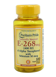 Puritans Pride Vitamin E 400 With Selenium, 100 Softgels