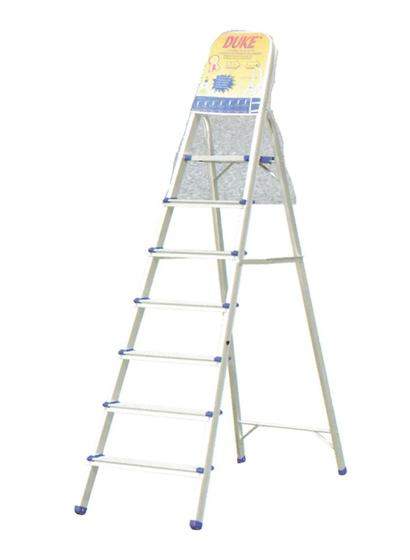 Duke Aluminium Light Duty Ladder 8 Steps, DK-408, Silver