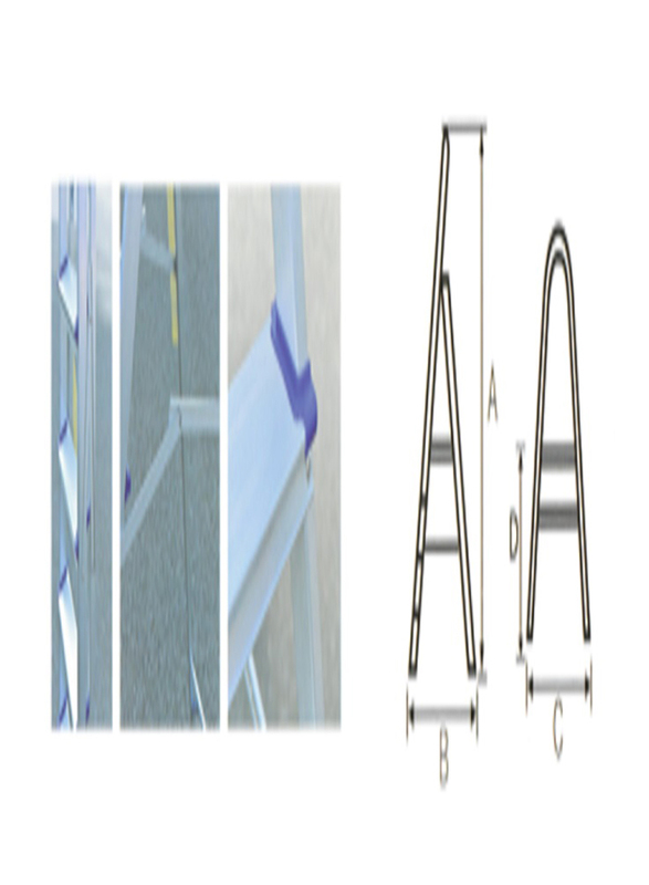 Duke Aluminium Light Duty Ladder 5 Steps, DK-405, Silver