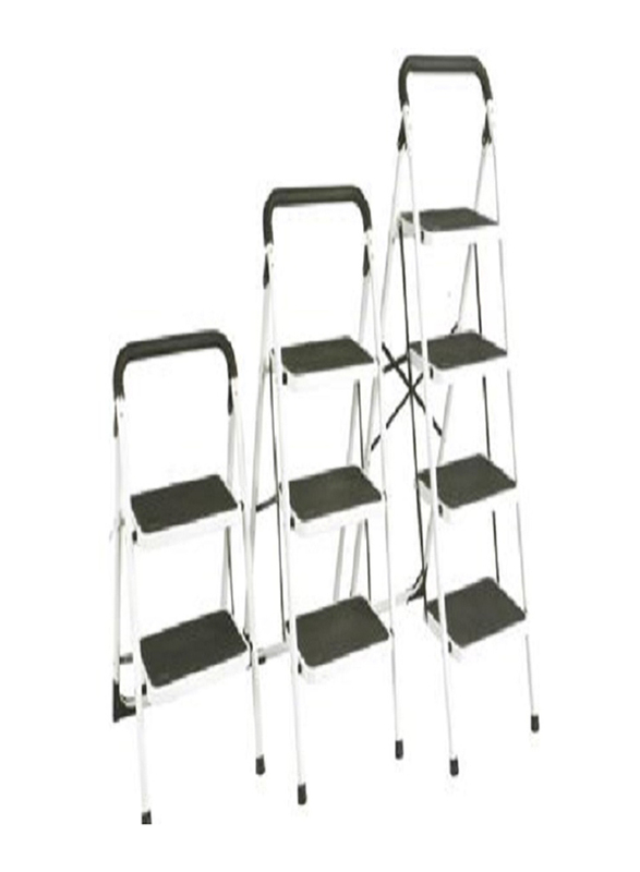 Duke Rubber Step Household Steel Ladder 3 Steps, DK-1103B, Multicolour