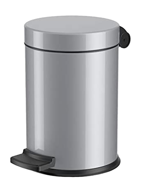 Hailo Stainless Steel Cosmetic Bin with Solid Small Pedal, 4 Liters, Silver