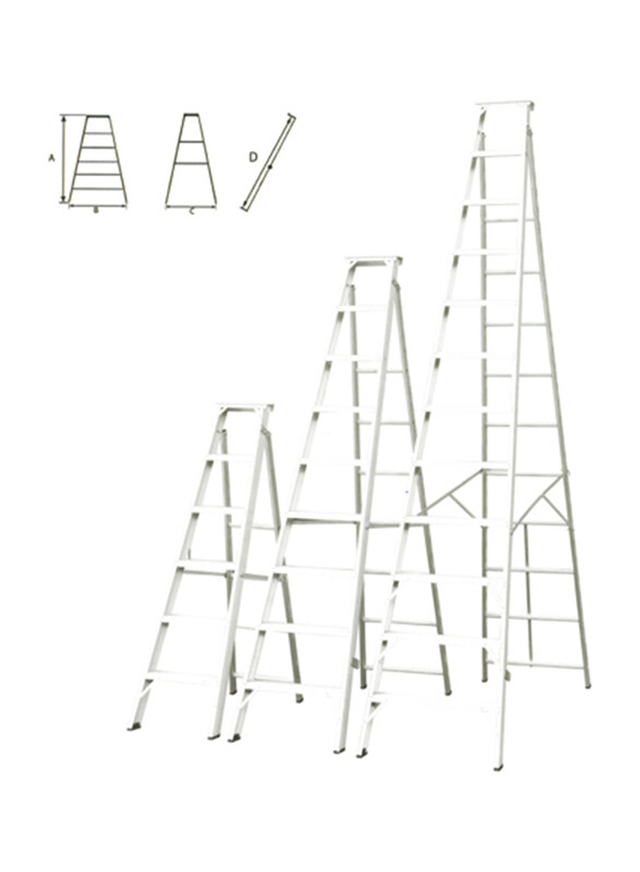 

Duke Dual Heavy Duty Ladder 6-11 Steps, DK-1806, Silver