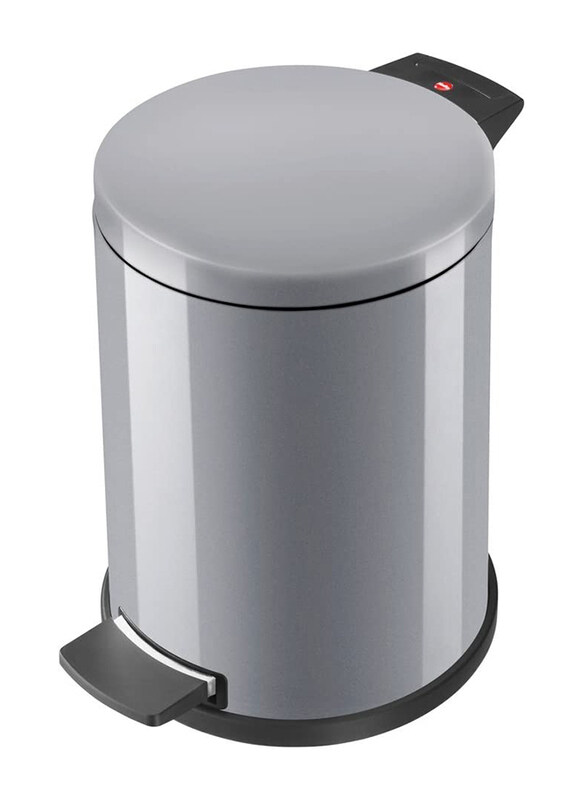 

Hailo Stainless Steel Bin with Solid Medium Pedal, 12 Liters, Grey