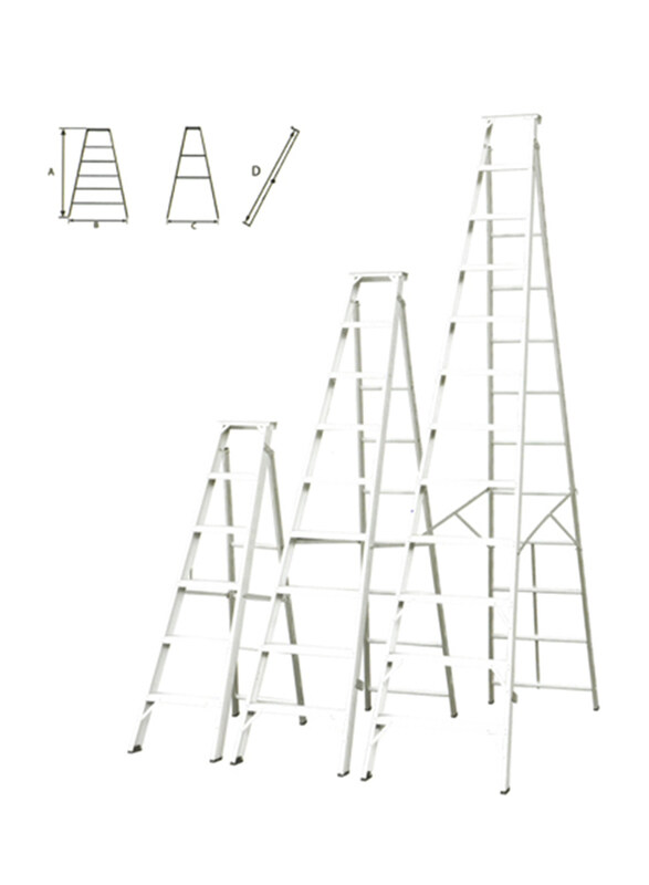 

Duke Dual Heavy Duty Ladder 7-13 Steps, DK-1807, Silver