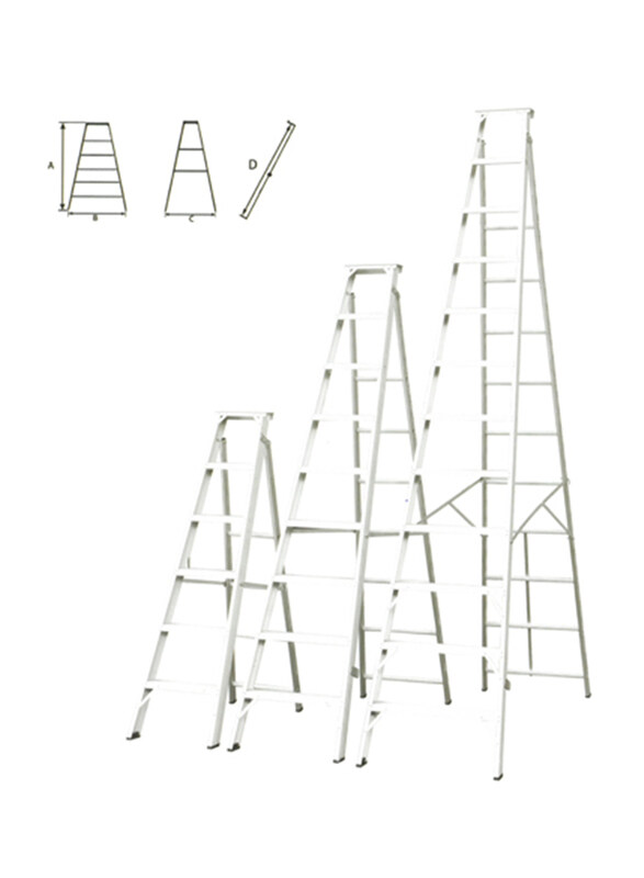 

Duke Dual Heavy Duty Ladder 5-9 Steps, DK-1805, Silver
