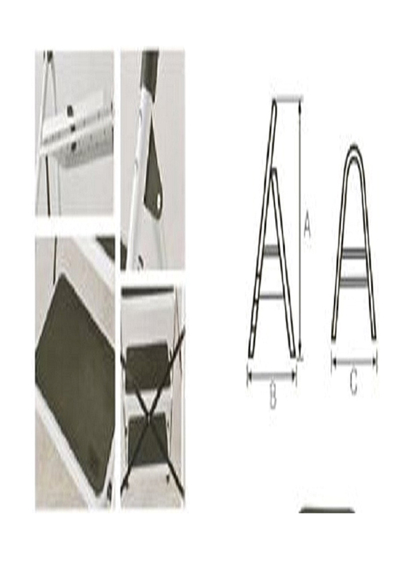 Duke Rubber Step Household Steel Ladder 4 Steps, DK-1104B, Multicolour