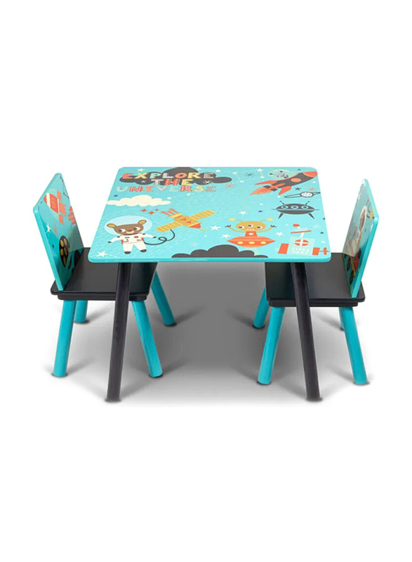 Home Canvas Little Explorer Kids Table and Chair Set, Blue