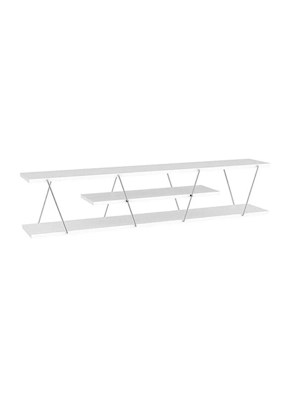 

Home Canvas Tars Modern TV Stand, White/Chrome