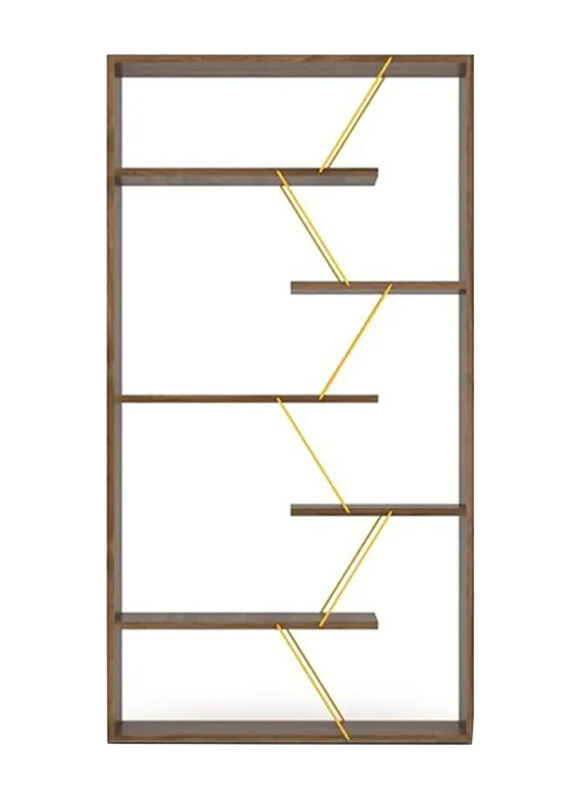 

Home Canvas Tars Modern Book Shelf, Brown/Gold