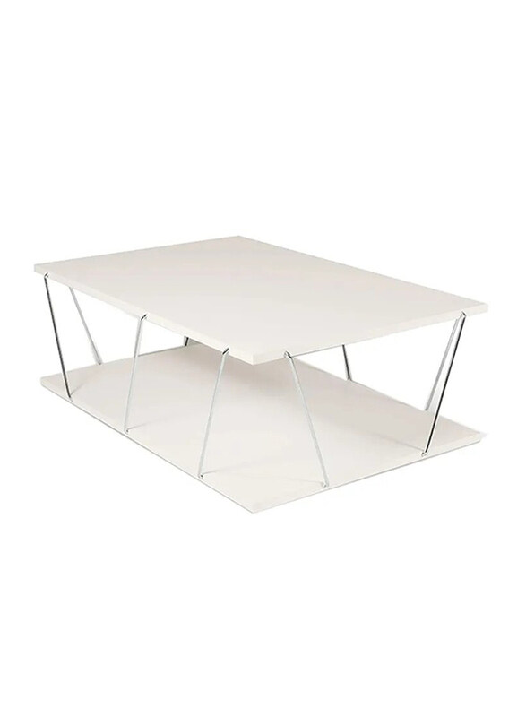 

Home Canvas Tars Modern Coffee Table for Living Room, White Chrome