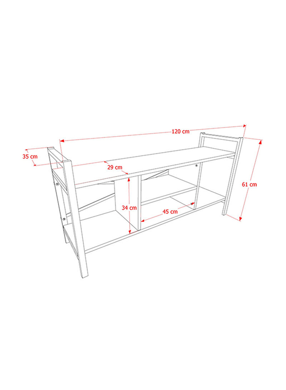 Home Canvas Gila TV Stand, White/Black