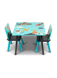 Home Canvas Little Explorer Kids Table and Chair Set, Blue