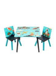 Home Canvas Little Explorer Kids Table and Chair Set, Blue