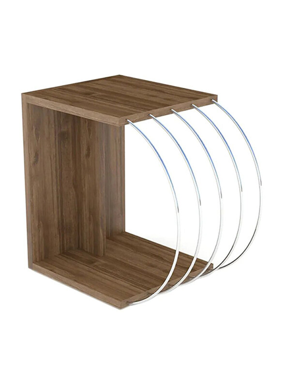 

Home Canvas Case Side Table, Walnut/Chrome