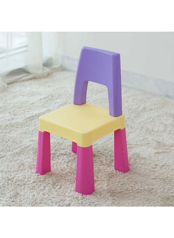 Home Canvas 2-in-1 Kids Building Block Study Table Chair Set, Multicolour