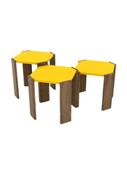 Home Canvas Hansel Nested Coffee Table, 3 Pieces, Brown/Yellow