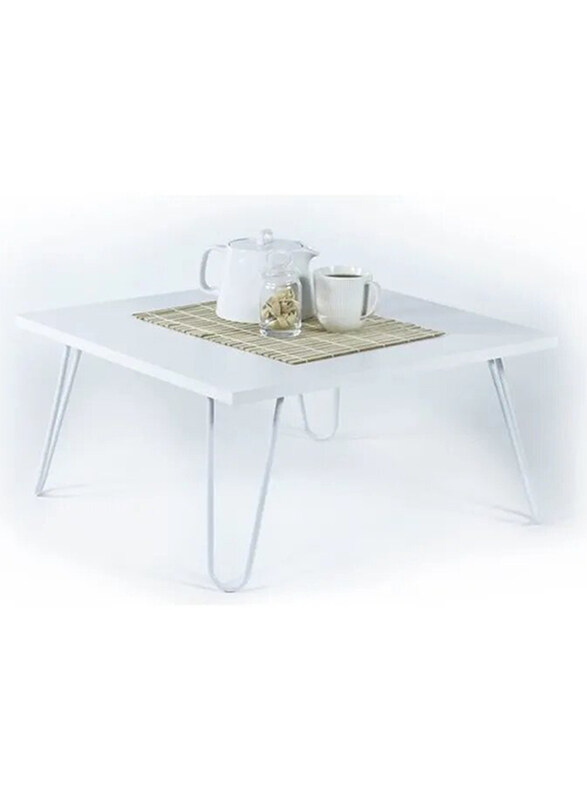 

Home Canvas Coffee Table with Metal Leg, White