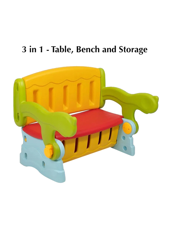 Home Canvas Multipurpose 3-in-1 Bench, Yellow/Green/Red