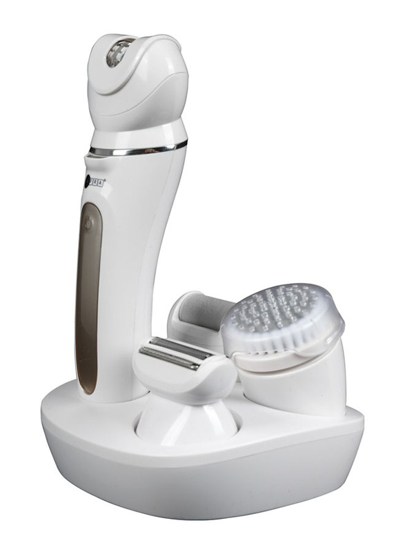 Afra Japan Rechargeable Ladies’ Epillator Kit with Charging Base, AF-600LSWT, White