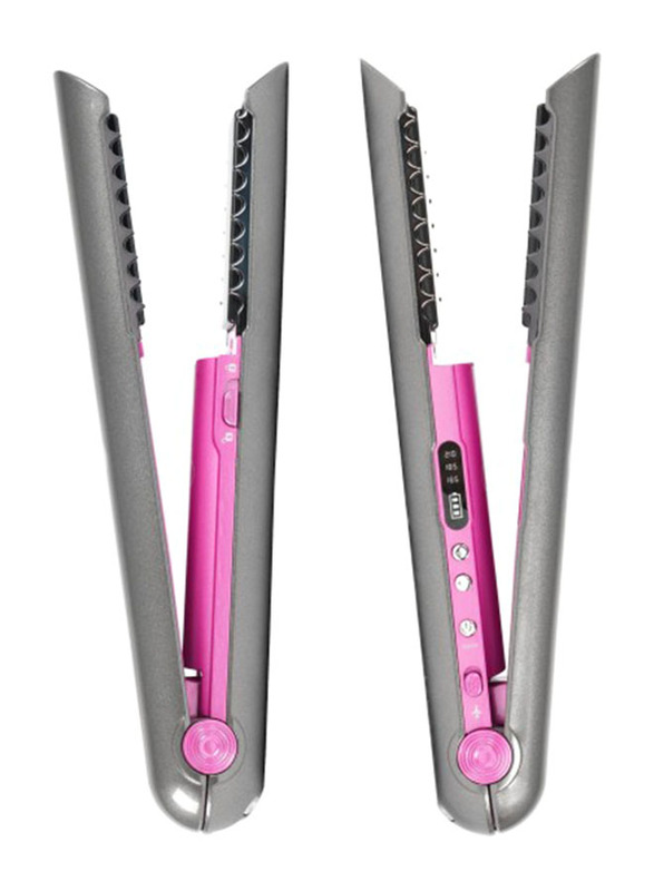 Afra Japan Cordless Rechargeable Hair Straightener, Black/Pink
