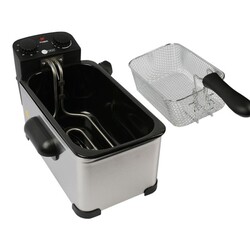 AFRA Deep Fryer, 2000W, 3 Liter, Stainless Steel Housing, Easy Clean Enamel Inner Pot, Temperature Control, Auto Shut-Off, With Viewing Window, AF-2000DFSS, 2 years Warranty.