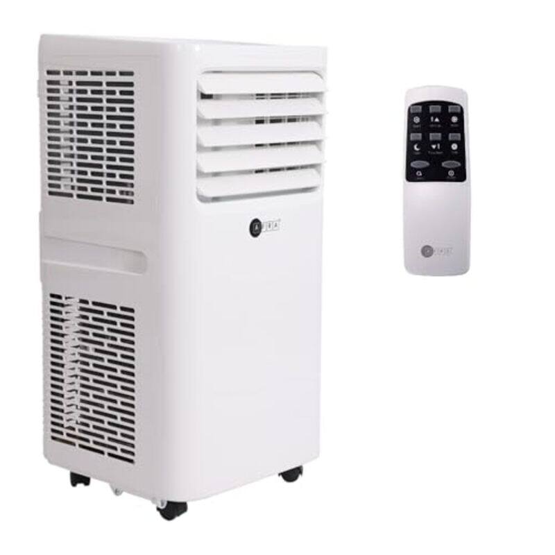 AFRA Portable Air Conditioner, 12,000 BTU, 2,560W Heating, Eco-Friendly R290 Refrigerant, Quiet Operation, Moisture Control, Remote Control, 24-Hour Timer, AF-120PACWH, 2-Year Warranty.