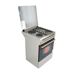 AFRA Free Standing Cooking Range, 60x60, Gas and Electric Burners, Stainless Steel, Compact, Adjustable Legs, Temperature Control, Mechanical Timer, ESMA, RoHS, CB, AF-6060CRHG, 2 years warranty.