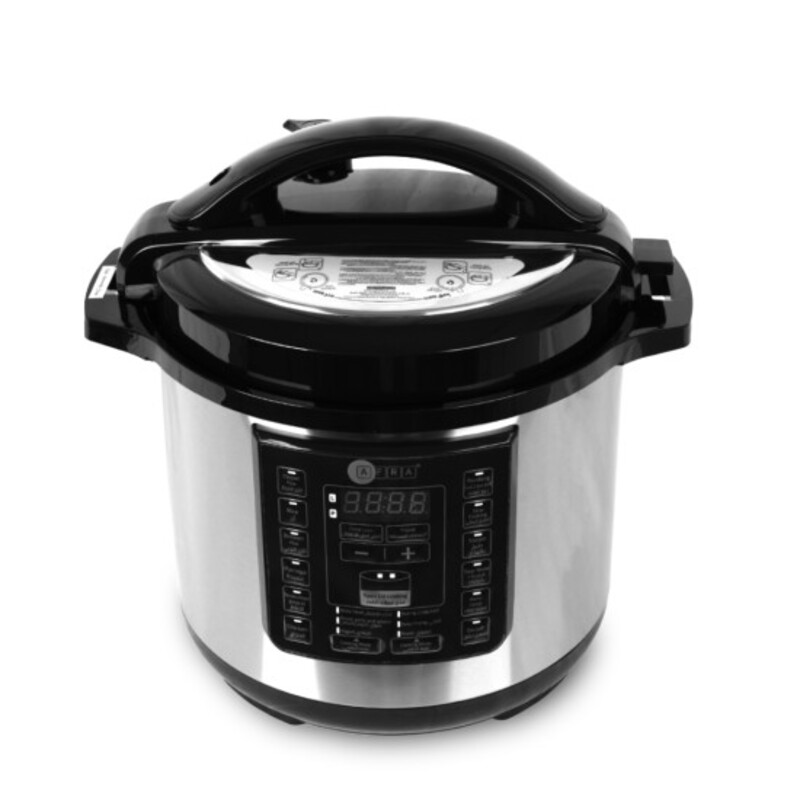 AFRA Electric Pressure Cooker, 12 in 1, Multifunction, 8L Capacity, 1300W, Silver, Stainless Steel, GMARK, ESMA, RoHS, And CB Certified With 2 Years Warranty