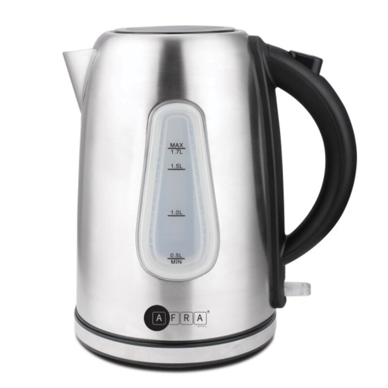 AFRA Electric Kettle, 1.7L Capacity, 2200W, Automatic Shut-off, Overheat Protection, Stainless Steel Finish, G-Mark, ESMA, RoHS, CB, 2 years warranty